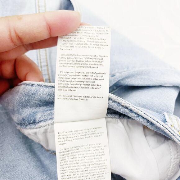 Escada Bright Blue Light Wash Denim Jeans Lace Embroidery SZ42 - Picture 5 of 8